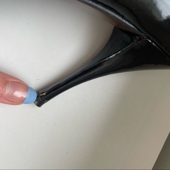 Stuart Weizman Black Patent Leather Peep Toe Mary Janes - Picture 5 of 15